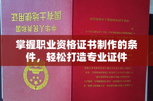 昌邑掌握职业资格证书制作的条件，轻松打造专业证件